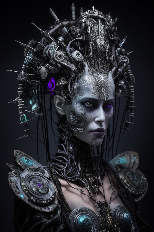 Gothic-inspired Borg Queen makeup image