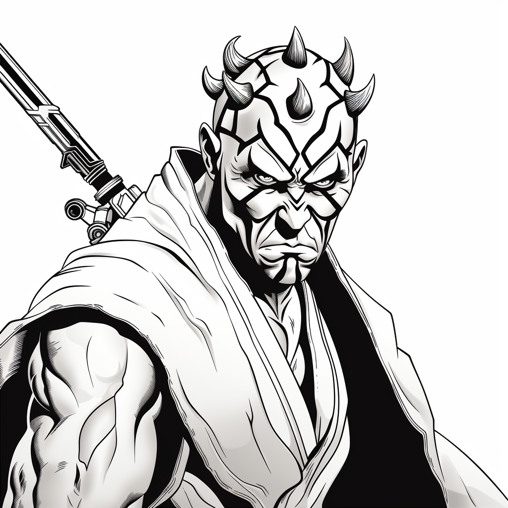 Darth Maul Coloring Page Image