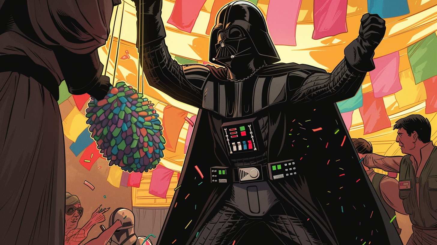 Darth Vader hitting pinata