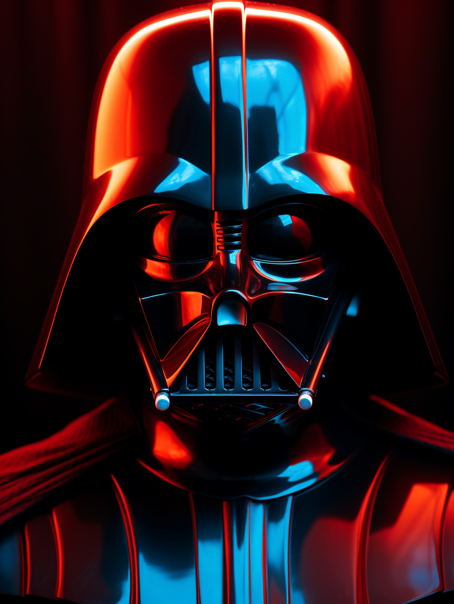 Darth Vader projected with red light