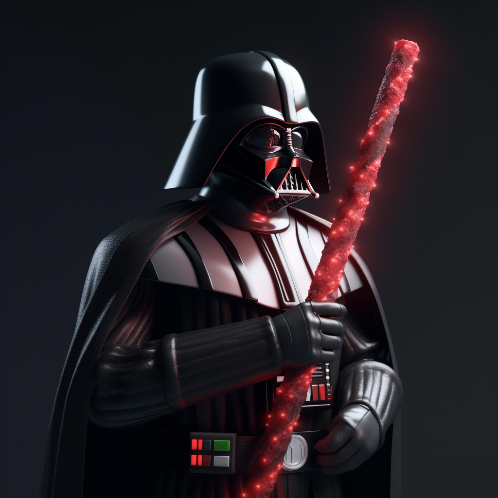 Darth Vader with Santa Cap and Candycane Lightsaber