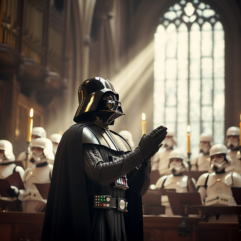 Darth Vader singing in church choir