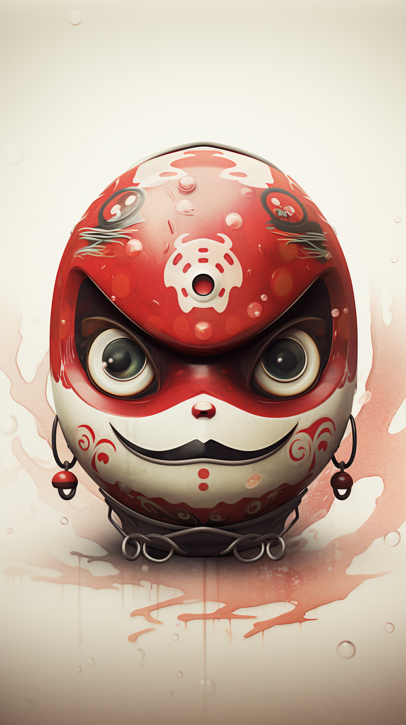 Cute Daruma Doll in Watercolors