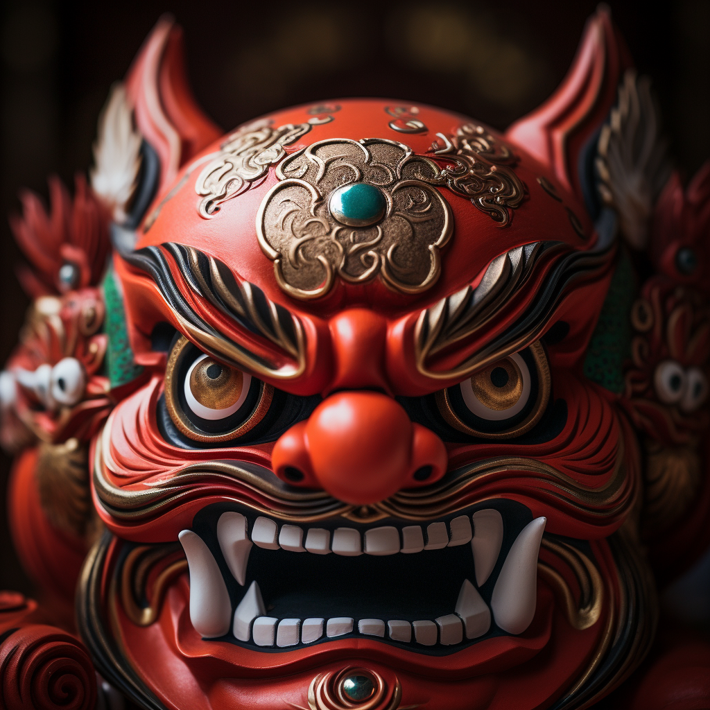 Close-Up of Old Daruma Statue