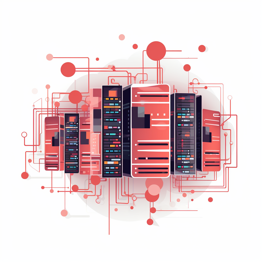 Illustration of data centers storing massive data