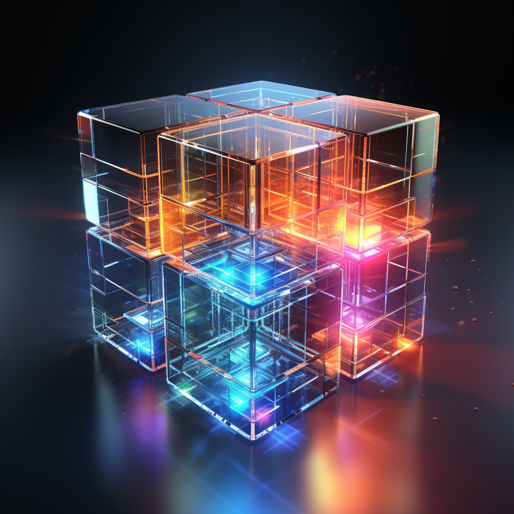 Futuristic data cube icon