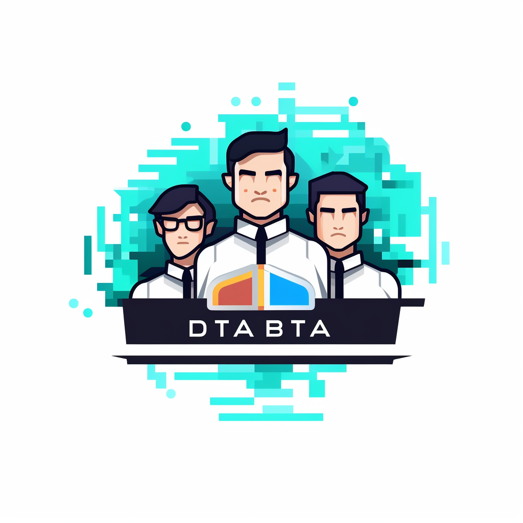 Futuristic 8bit data team logo