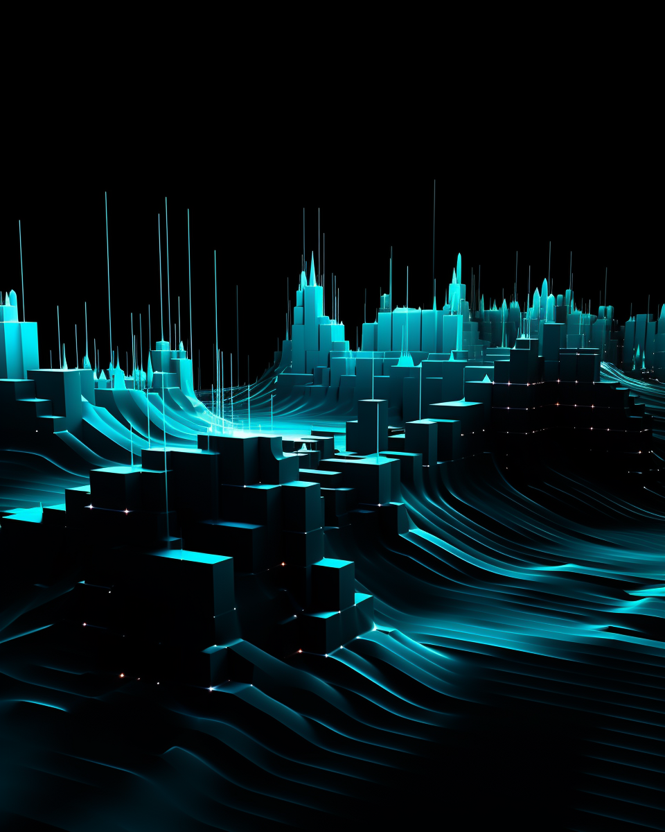 data visualizations with black background