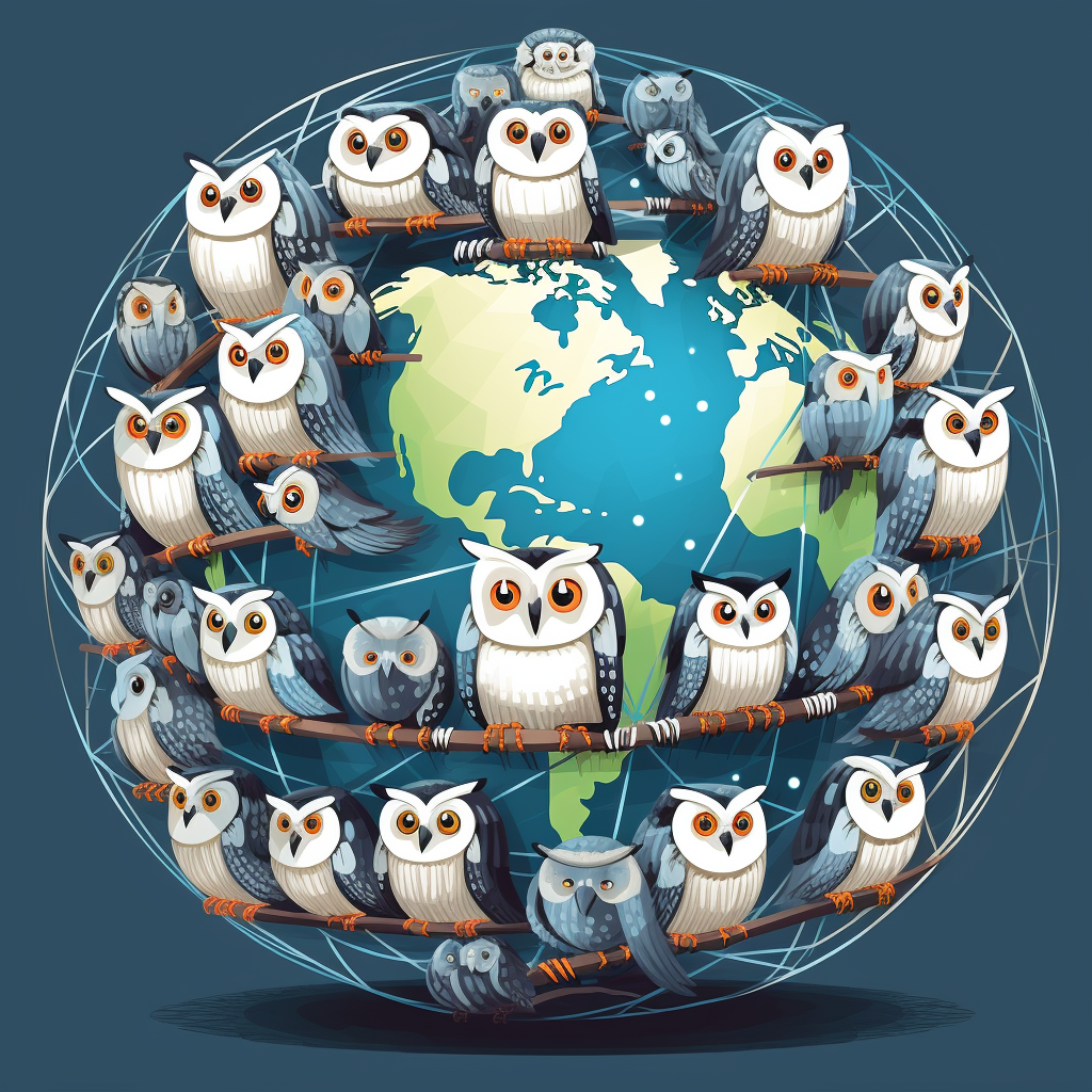 Owls circling globe with datacenter proxies for testing