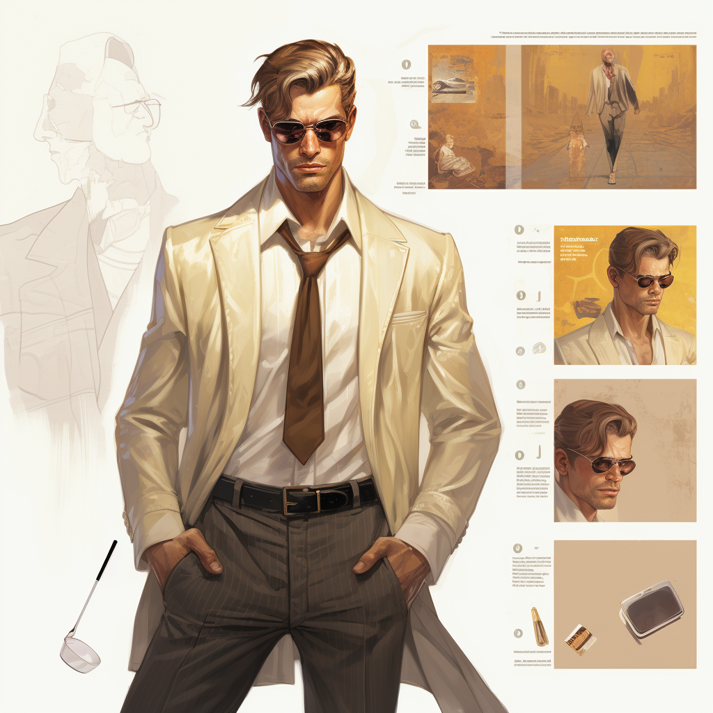 Gangster dating sim character painting