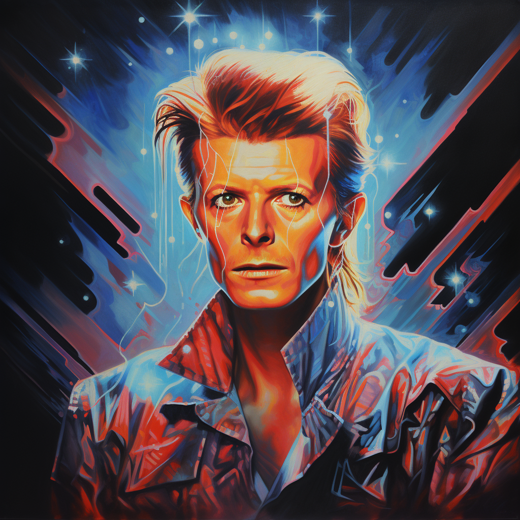 Glowing lightning of David Bowie