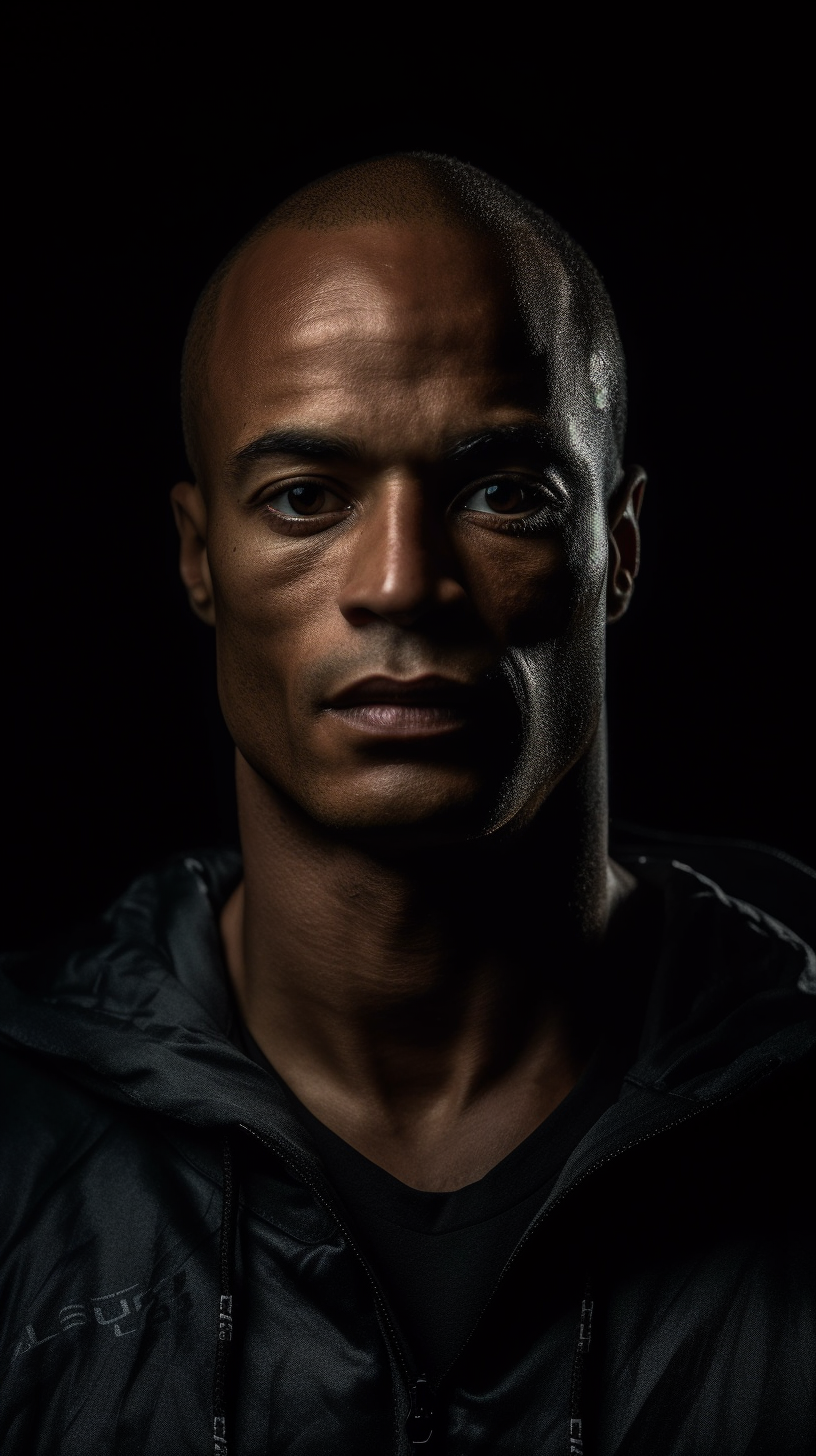 David Goggins on black background