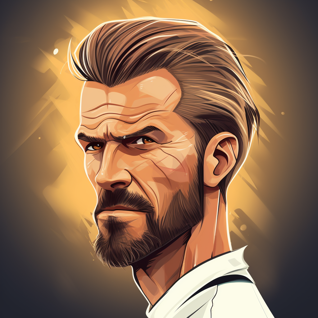 Cartoon depiction of David Beckham