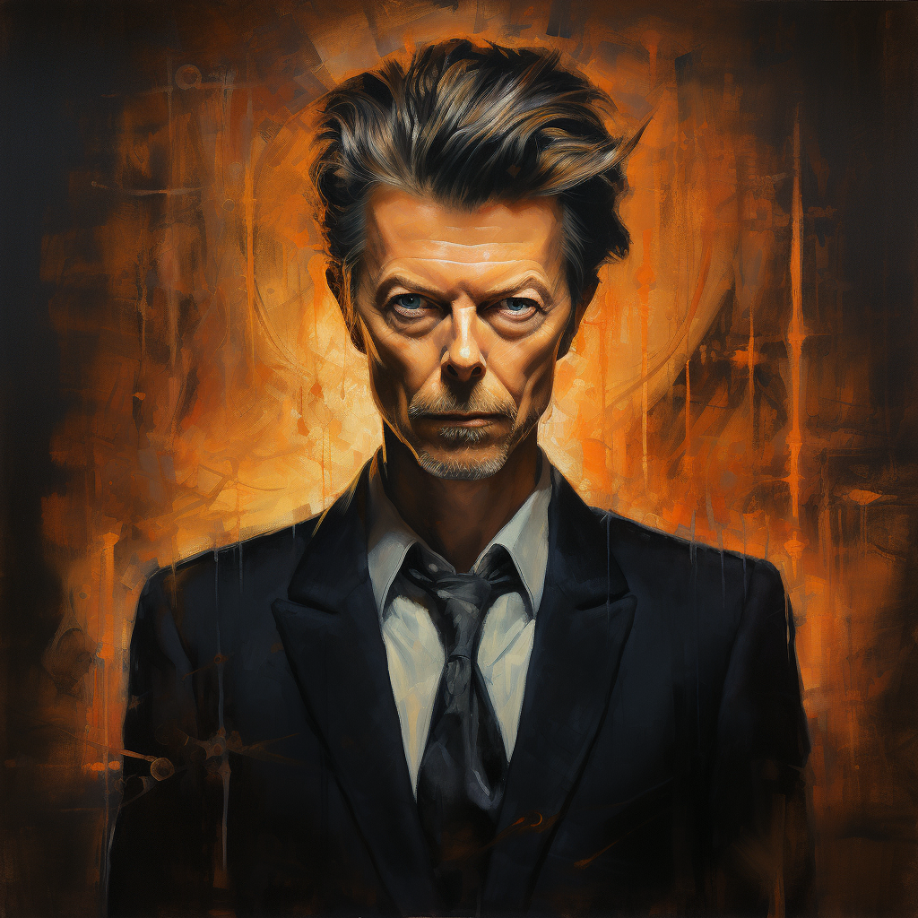 Stunning David Bowie artwork in dark oil paint