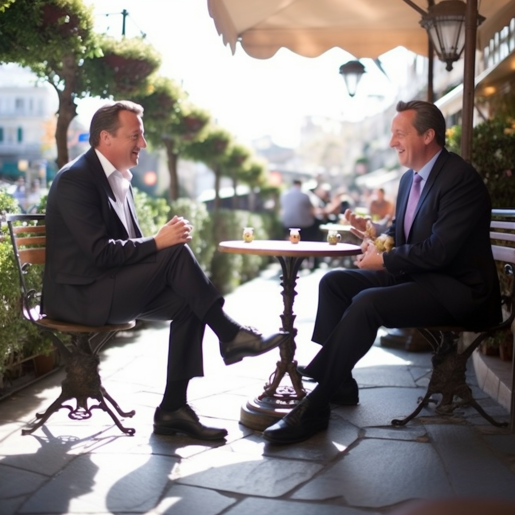 David Cameron enjoying pig feet in Nice