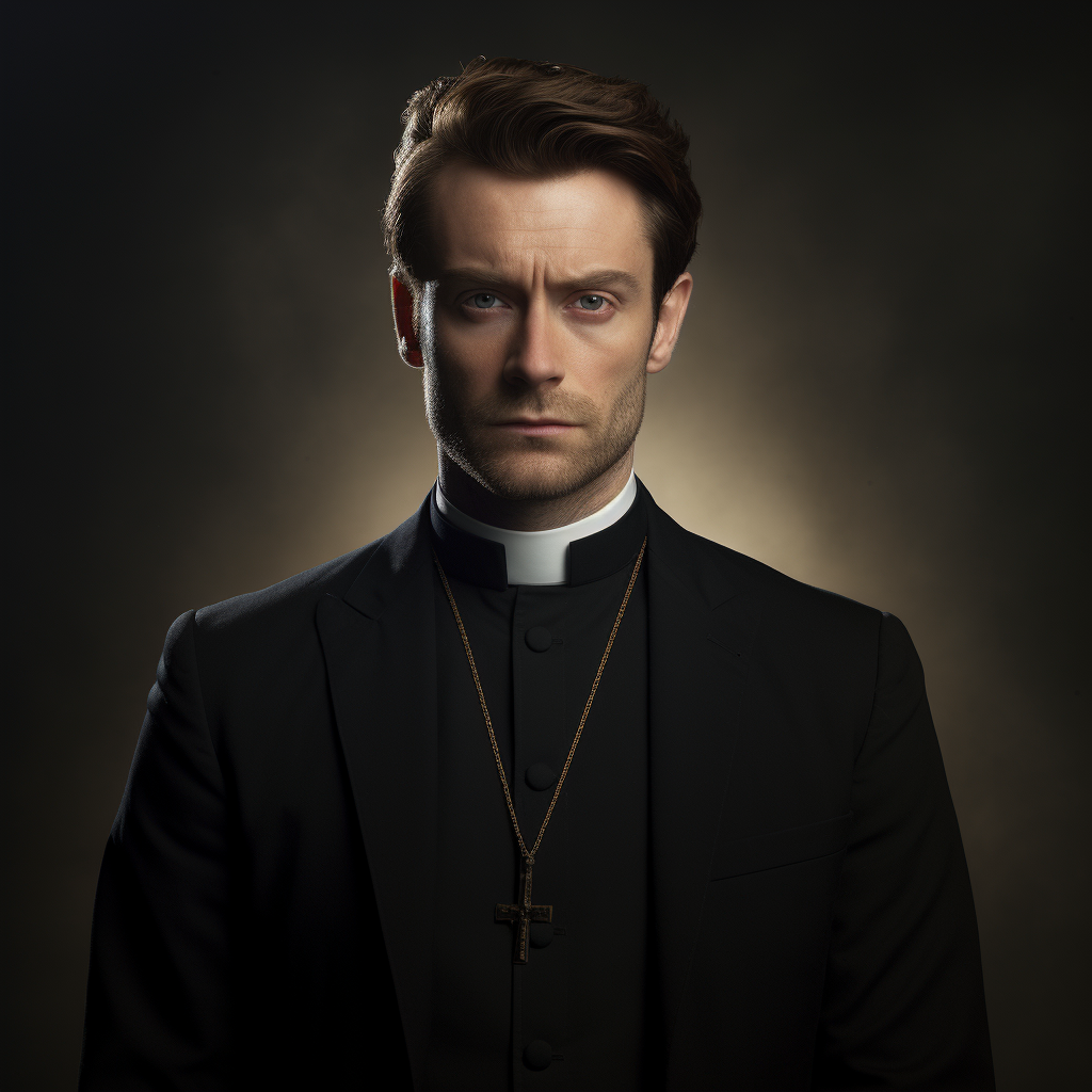 David Tenant portraying a Catholic priest