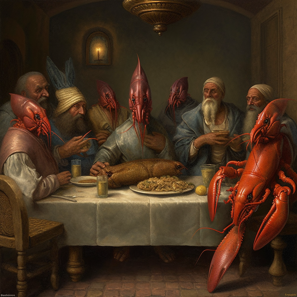 Crawfish-filled Last Supper depiction