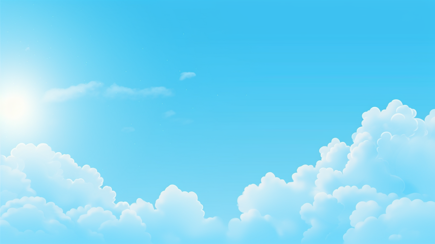 Minimalistic blue sky with sun