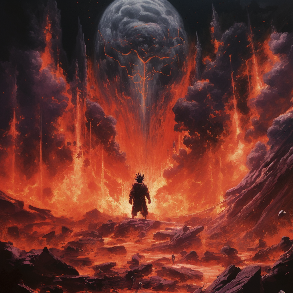 Lava erupting on DBZ Namek