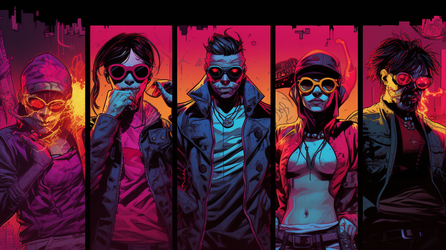 DC Comix Characters in Neon Cyberpunk