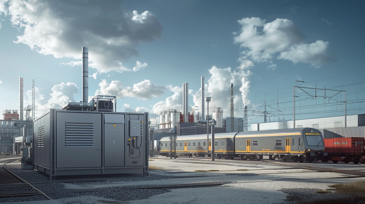 Hyperrealistic DC Converter Industrial Tech Train