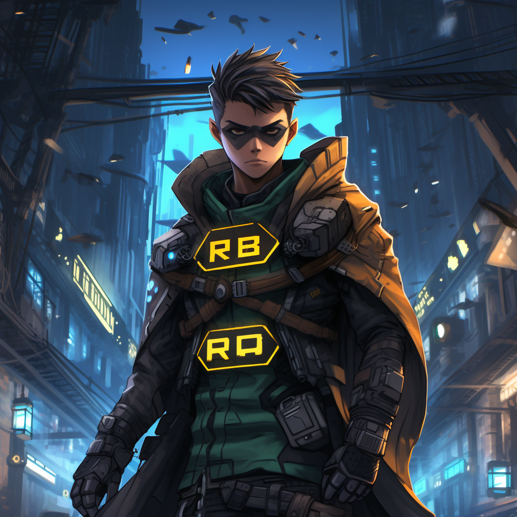 Cyberpunk Robin in Seinen Anime Art Style