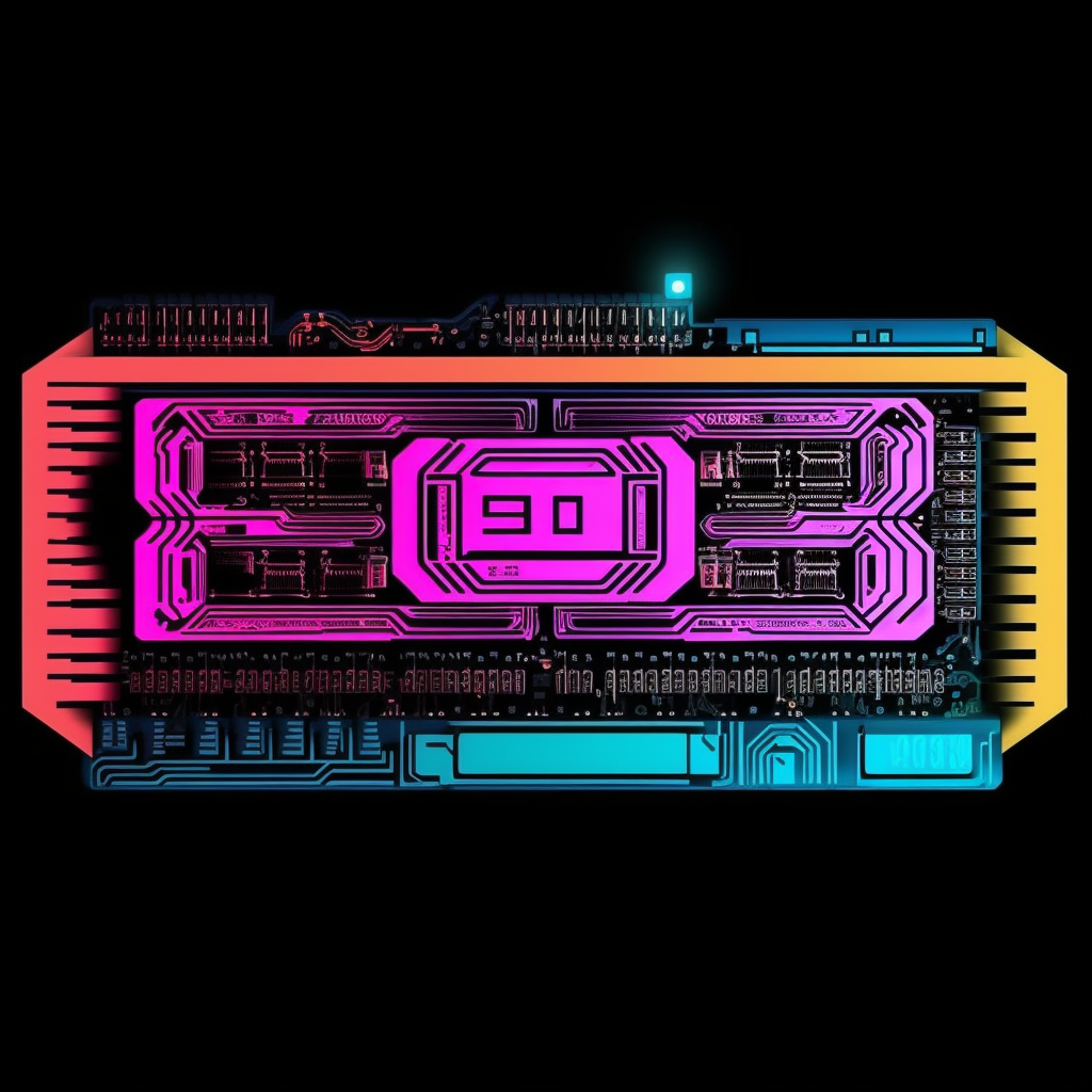 DDR5 RAM Slot Icon in Cyberpunk Style