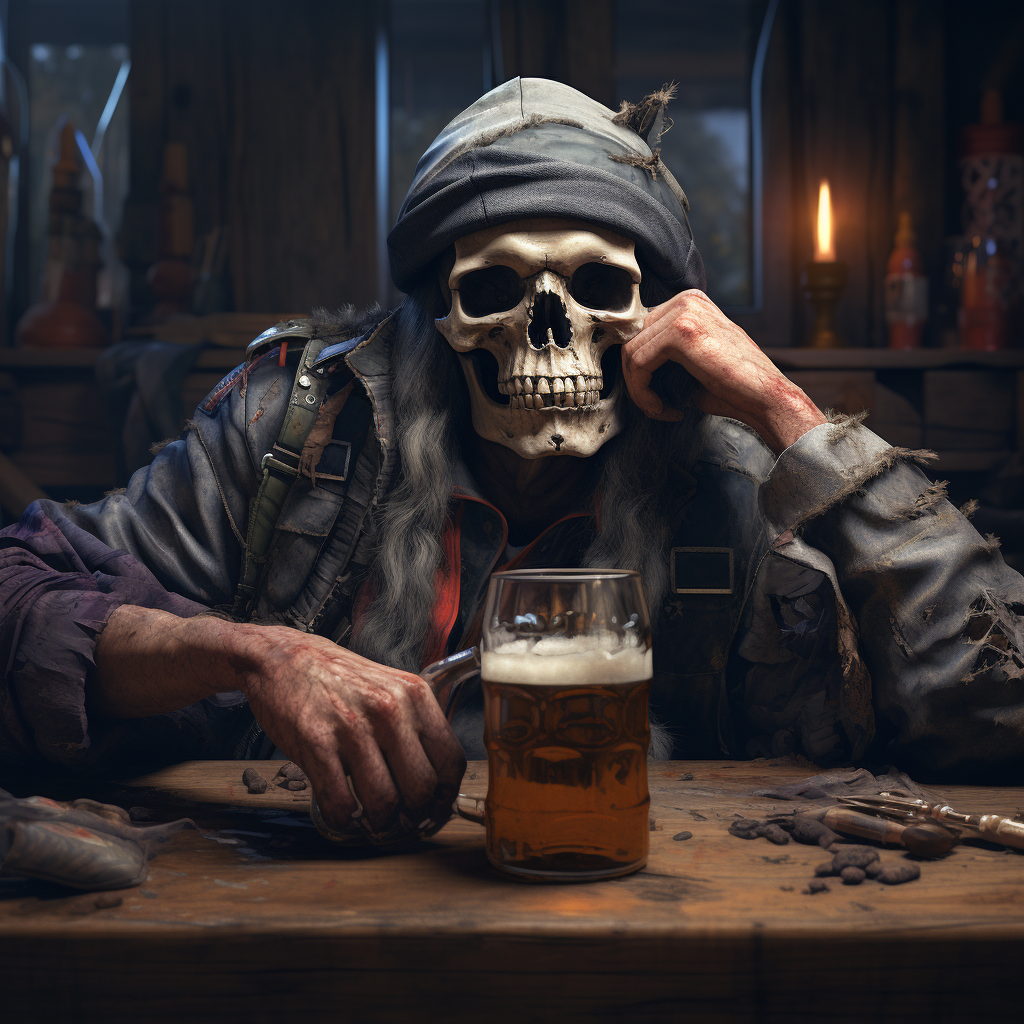 Dead men enjoying craft beer