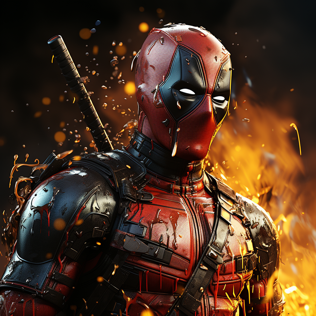 Deadpool in vibrant wallpaper art