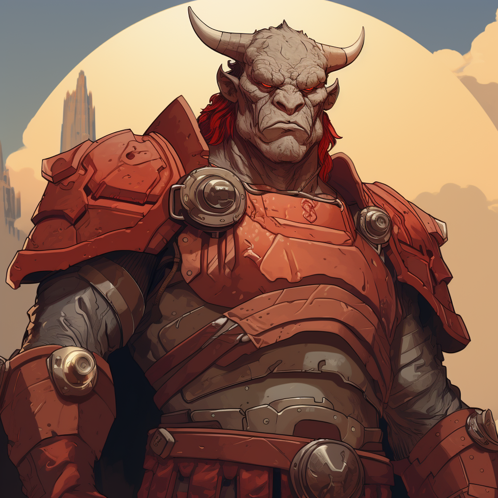 Deadshot Minotaur in Moebius Style Artwork