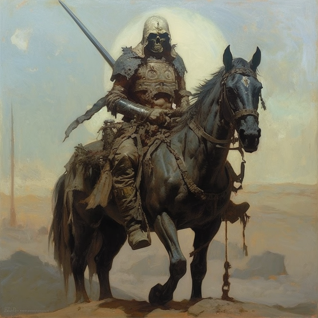 Artwork of Death Dealer in Norman Rockwell style