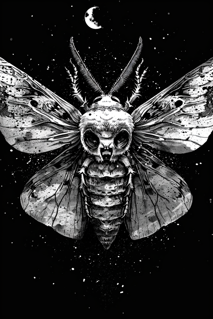 Death Moth T-Shirt Design by Mark Riddick