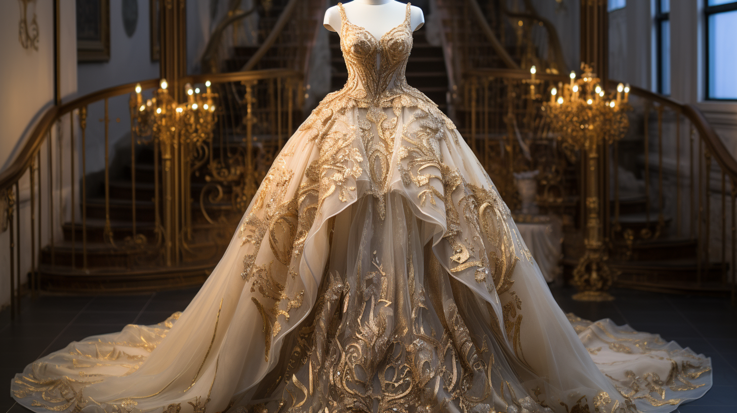 Exquisite opulent ball gown with lavish details