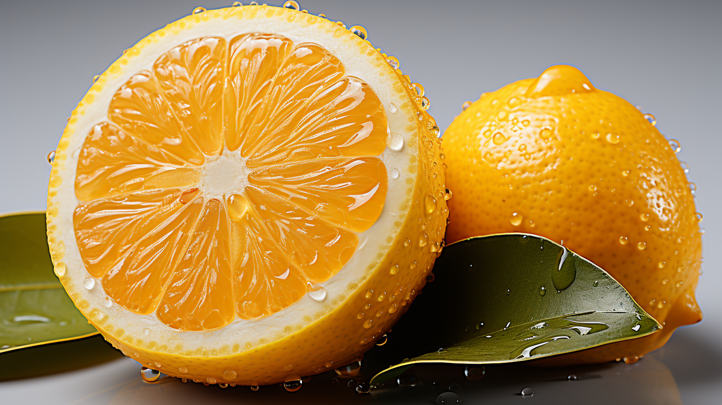 Decaying Lemon on White Background