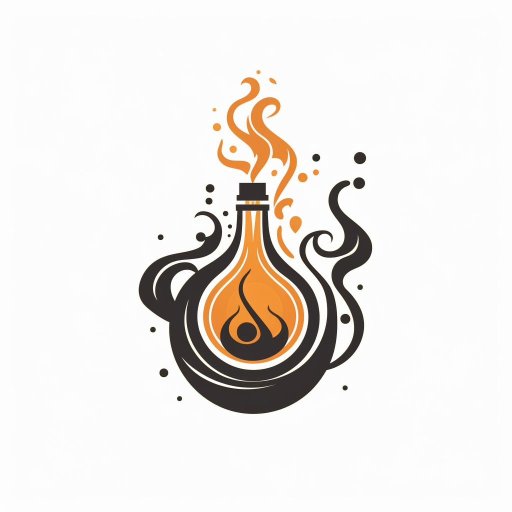 Logo representing deciphering, imagining, distilling, igniting