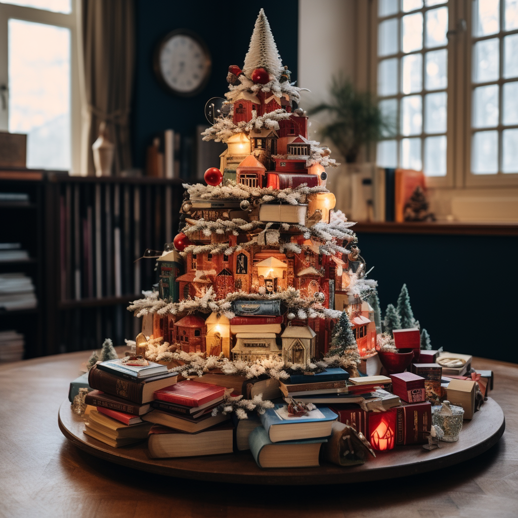 Beautifully decorated Christmas tree in German town