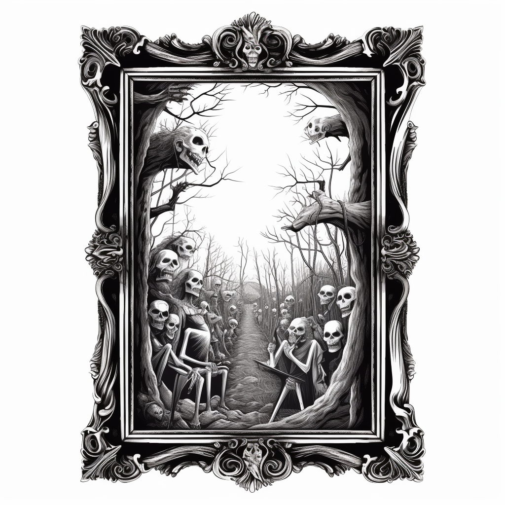 Decorative frame with horror movies