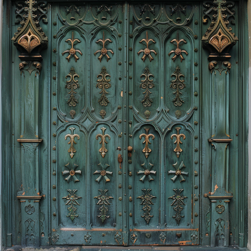 Gothic temple door decoration