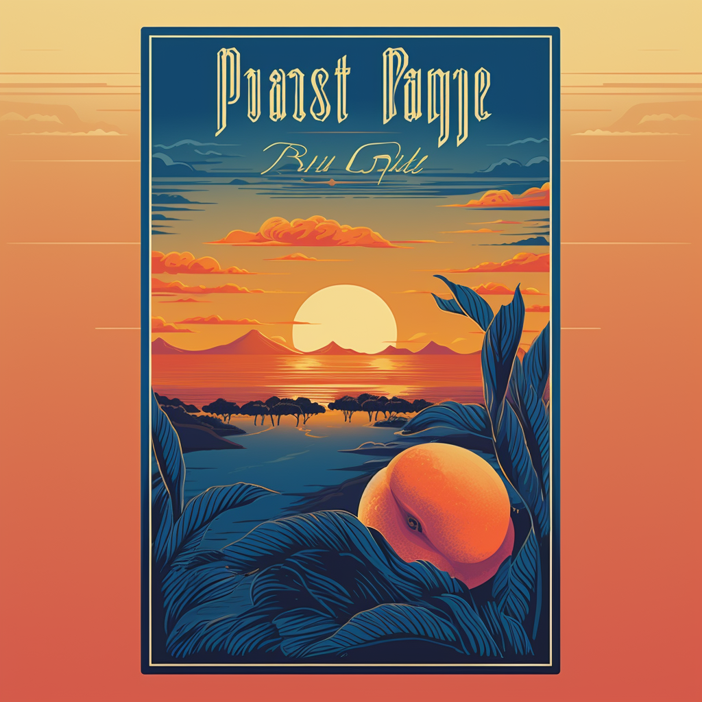 Stunning music gig poster with deep blue peach sunset contrast