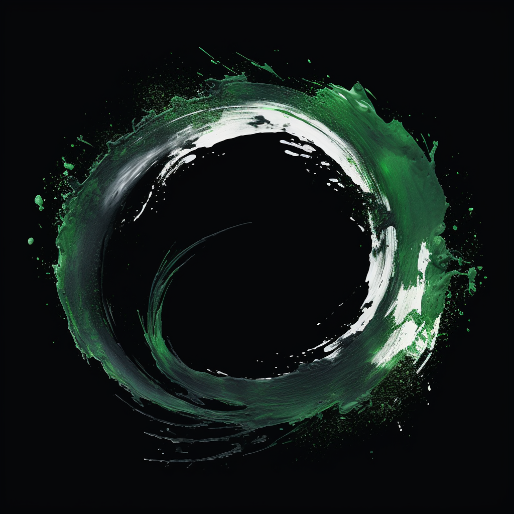 Enso Symbol in Deep Green Brush Stroke