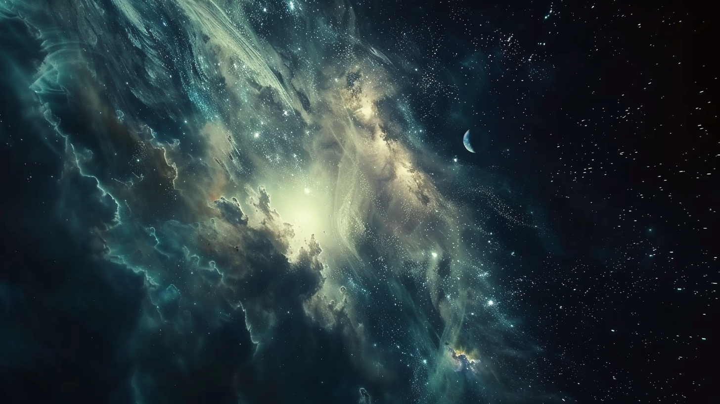 Realistic deep infinite space illustration