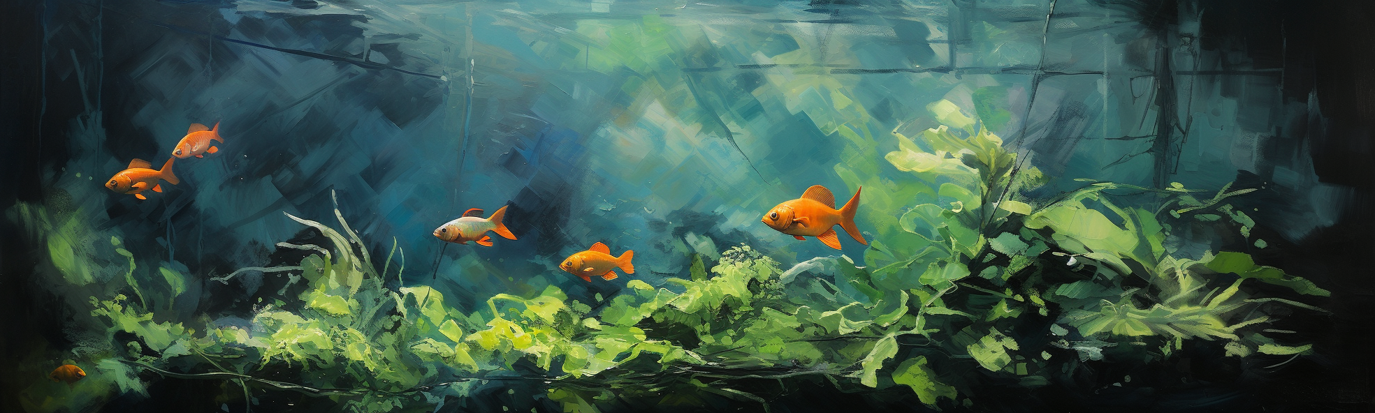 Vibrant underwater world painting