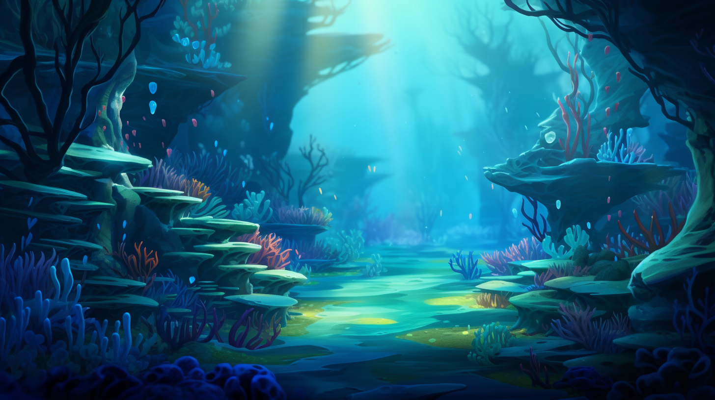 Deep Sea Disney Style 3D Background