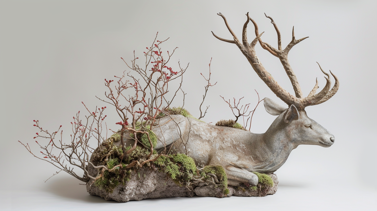 Deer Harlequin Larch Sculptural Arrangements