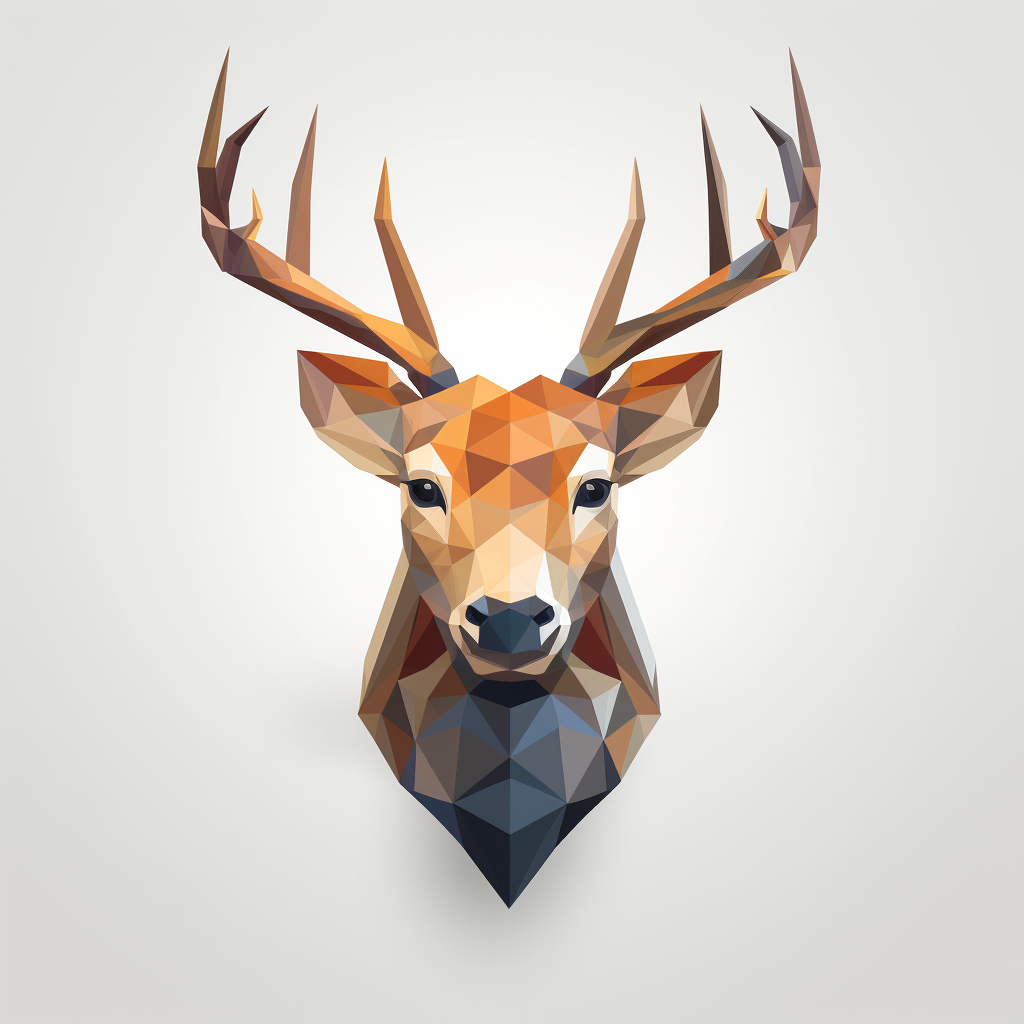 Low Polygon Deer Head