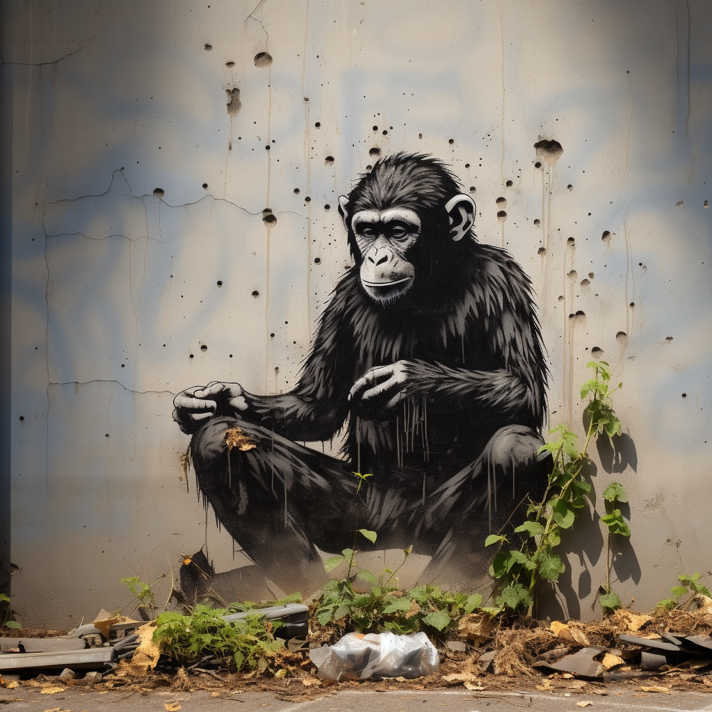 Powerful depiction of deforestation by Banksy