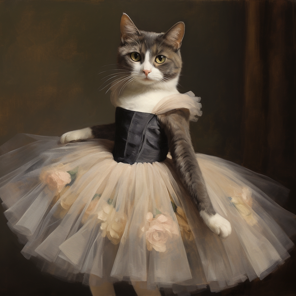 Degas Painting of Tabby Cat