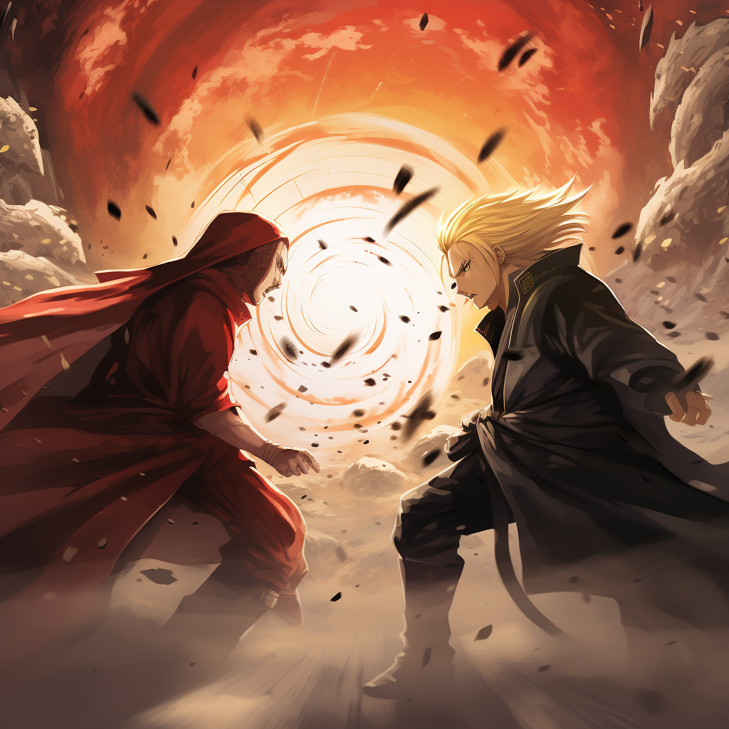 Deidara fighting against Pain Tendo