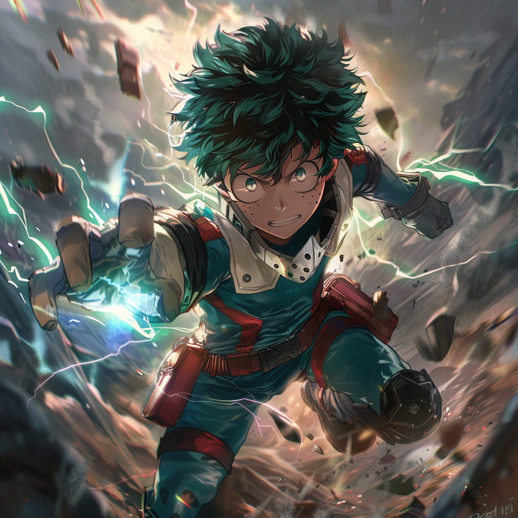 Deku anime action hero academia