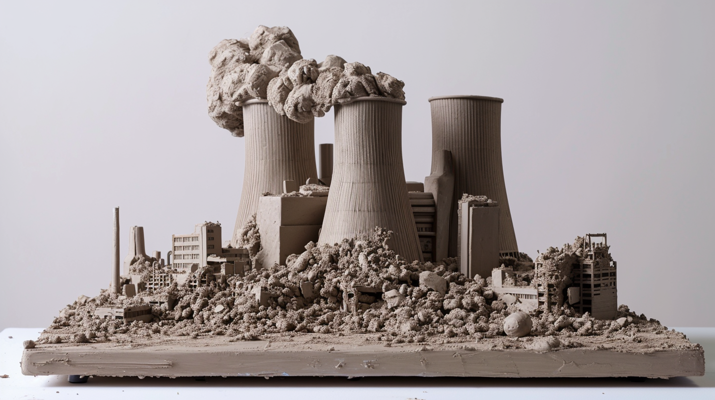 Clay model power plant broken